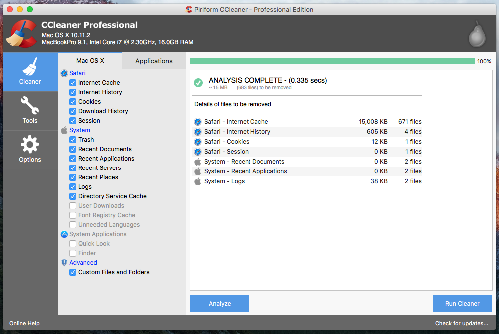 Ccleaner for macbook pro